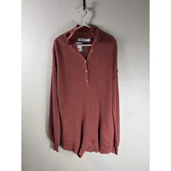NEW Free People Beach XS Sweater Mini Dress Canyon Sunset Knit Lagenlook Boho - Image 2