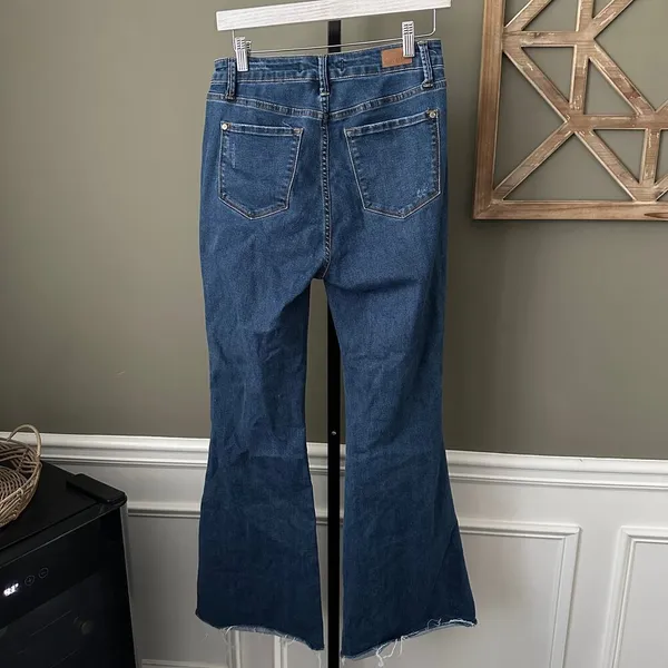 Judy Blue Flare Leg JB88611 Wide Leg Raw Hem Jeans 9/29 - Image 6