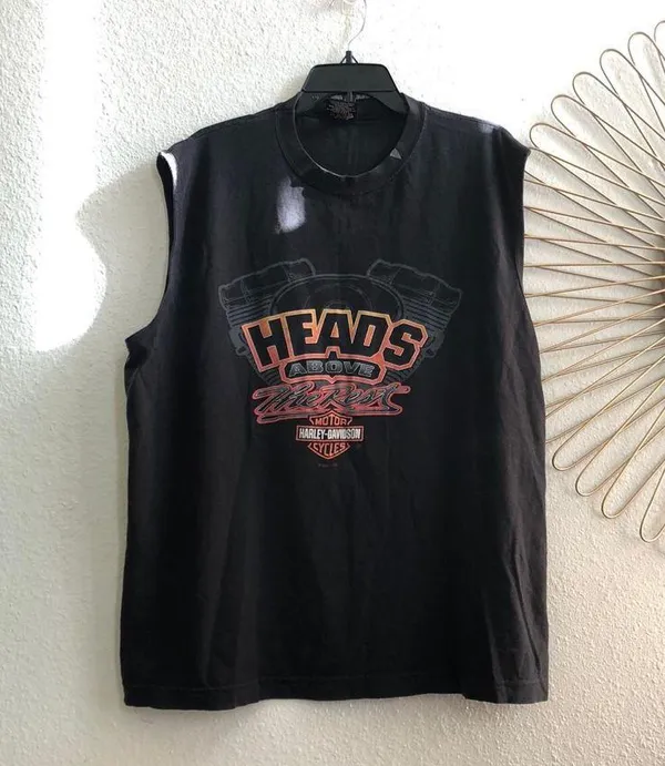 2001 Y2K Vintage Harley Davidson sleeveless graphic biker muscle tank tee t-shirt Size XXL - Image 2