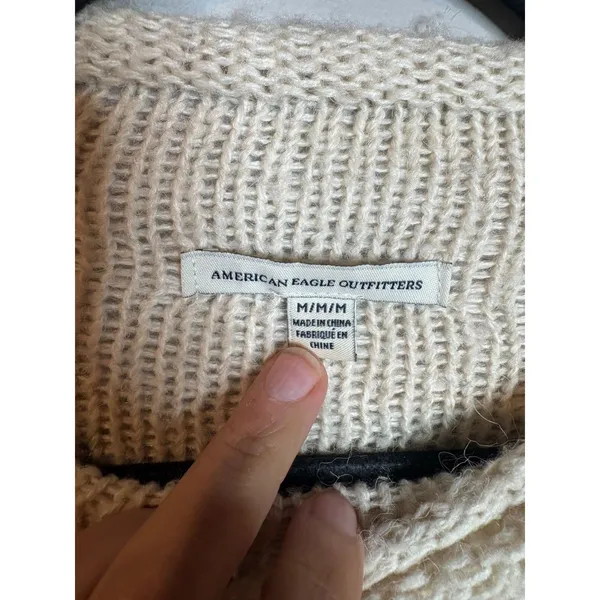 American Eagle cream marled sweater - Image 6