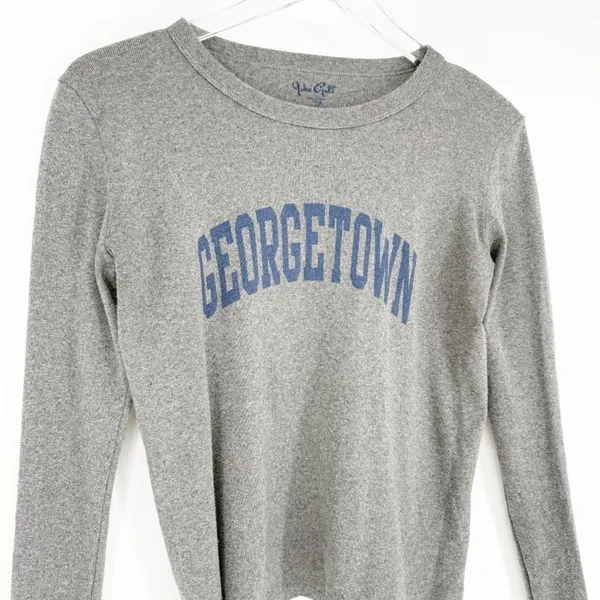 Brandy Melville John Galt Georgetown Long Sleeve Tee‎ Women's One Size Grey Campus Core - Image 4