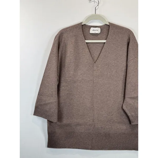 Wilfred Free Womens Sweater Brown Souvenir Oversized V Neck Pullover Size 2 - Image 6
