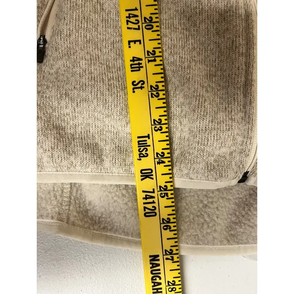 LL BEAN Sweater Fleece Jacket Womens Medium Beige Oatmeal Full Zip 279684 - Image 7
