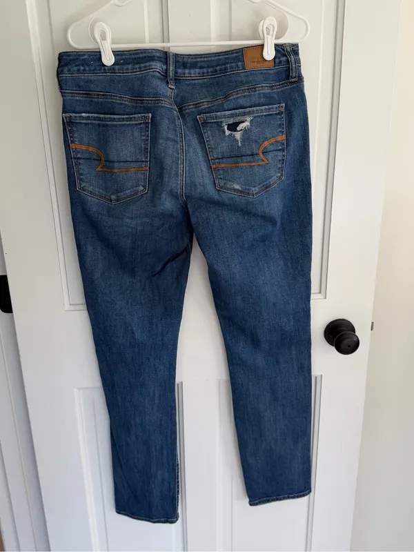 American Eagle Super Stretch X Distressed Skinny Jeans Size 12 Long - Image 6
