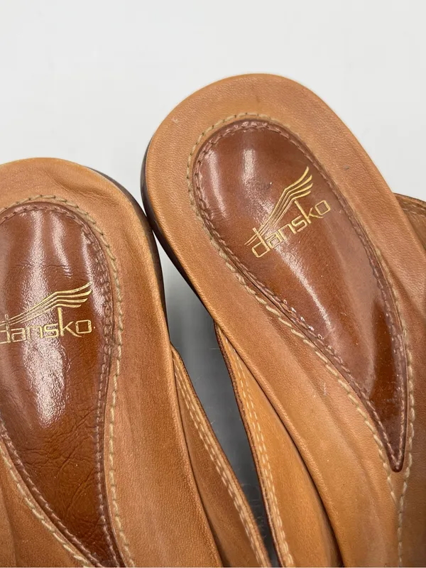 Dansko Ava Brown stretch Fabric Wedge Sandals Slip On Women's Size 38 US 7.5-8 - Image 7