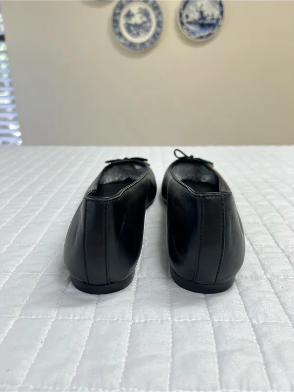 Madewell The Hester Flat in True Black Leather Size 8.5 - Image 6