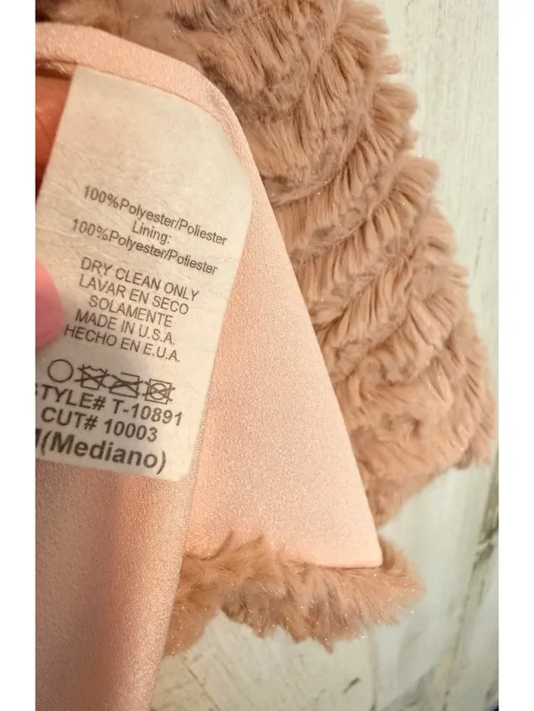 Final Touch Women’s Medium Blush Pink Faux Fur Vest USA - Image 5