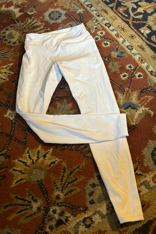 & Other Stories Odorous Ruched Waist White Yoga Leggings - Image 3
