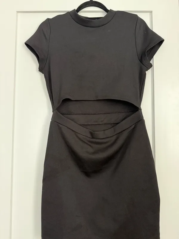 Black H&M Divided Mini Sweater Dress - Image 3