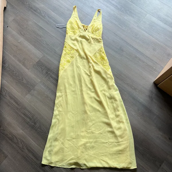 Lulus Julissa Light Yellow Embroidered Tie-Back Maxi Dress - Image 5
