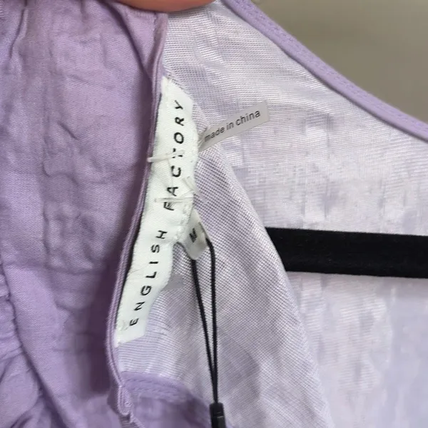 ✨ENGLISH FACTORY Back Tie Jacquard Lavender Sz Medium Dress✨ - Image 11