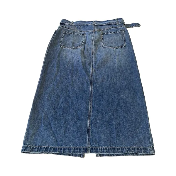 House of Harlow 1960 Blue Denim Maxi‎ Skirt Belted Western Buckle Womens Size 10 - Image 2