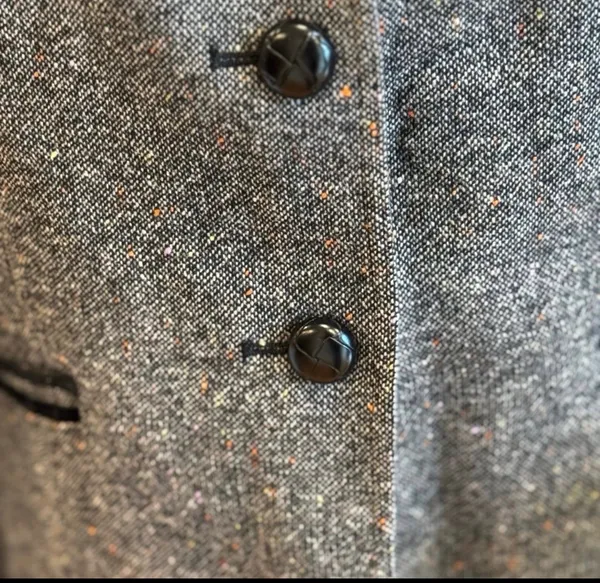 The Limited Tweed Wool Blazer Coat Black Brown M 8 10 Retro Preppy Menswear - Image 8