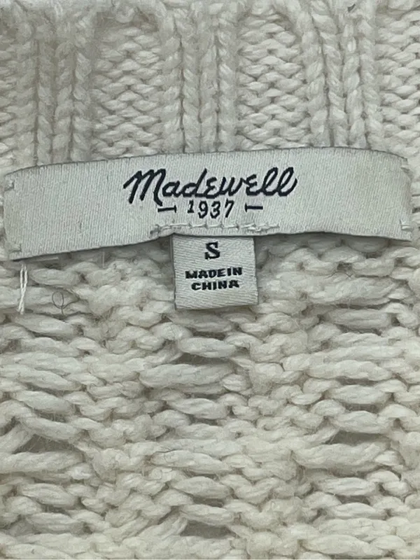 Madewell Cable Knit Cream Off White Long Sleeve Chunky Pullover Sweater Small - Image 7