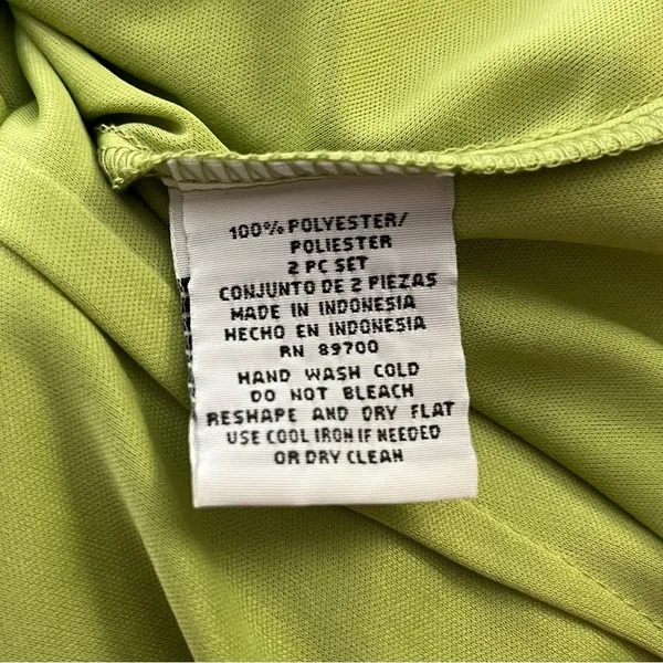 Vintage Y2K R&K Originals Ruffle Skirt Set Polka Dot Elastic Waist Green 14 - Image 6