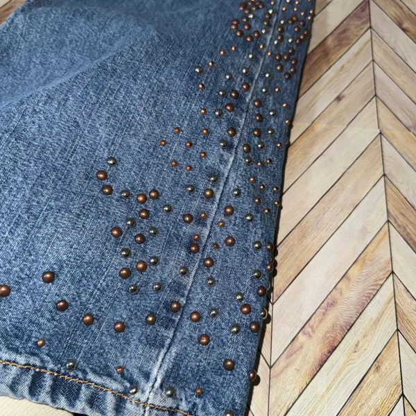 Vtg Bongo Jeans 13 City Rider Bootcut Embellished Flare Studded Y2K High‎ Rise - Image 12