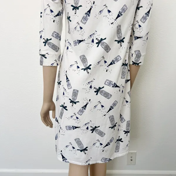 [Soma] White Cheers Champagne Cool Nights Jersey Scoop Neck Sleepshirt Size XS - Image 7