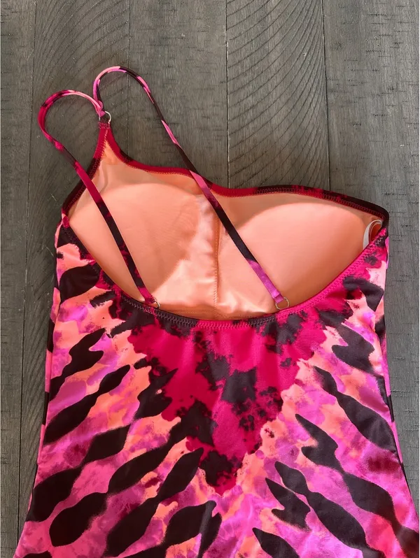 Aerie One Shoulder One Piece Swimsuit in Neon Peach & Pink Women’s Small - Image 6