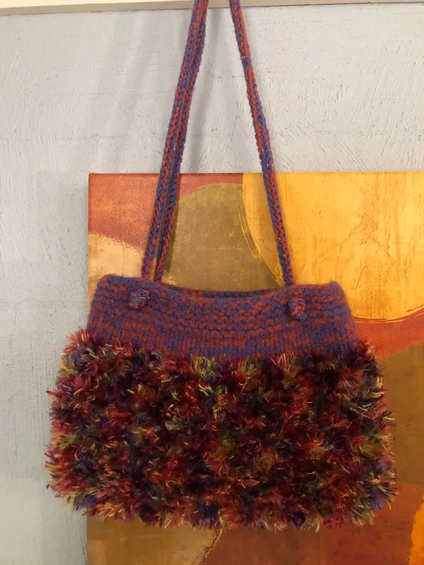 Very Cool Fuzzy Yarn Disco “Groovy” Bag Shoulder Purse - Image 2