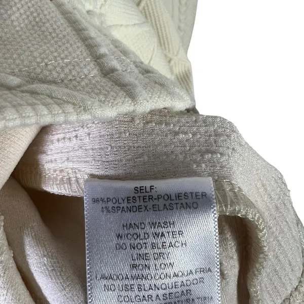 Listicle Cable Knit Diamond Puff Sleeve Babydoll Dress Cream Romantic Size S - Image 7