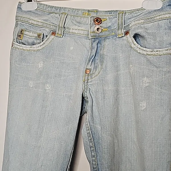 Limited Edition Miss Me Lucille Bellmore distressed flare blue jeans sz 27 - Image 2