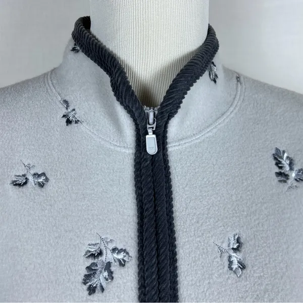 Hasting & Smith Vest Women’s L Embroidered Floral Warm Fleece Zippered Front - Image 7