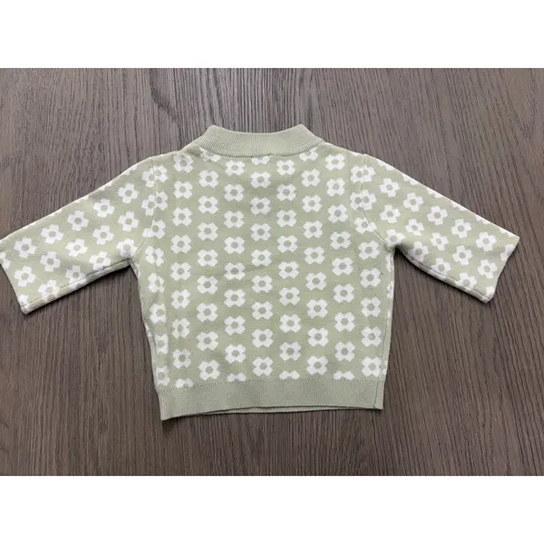 Princess Polly Green Print Mock Neck Sweater Women’s XS/S Cropped Knit - Image 2