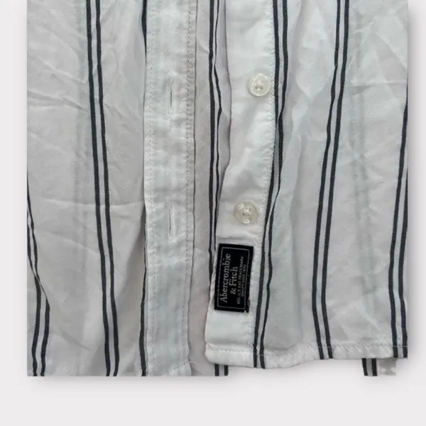 Black and White Striped Abercrombie & Fitch Button Down - Image 3