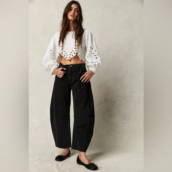 Free people Good Luck Mid-Rise Barrel Jeans - Image 4