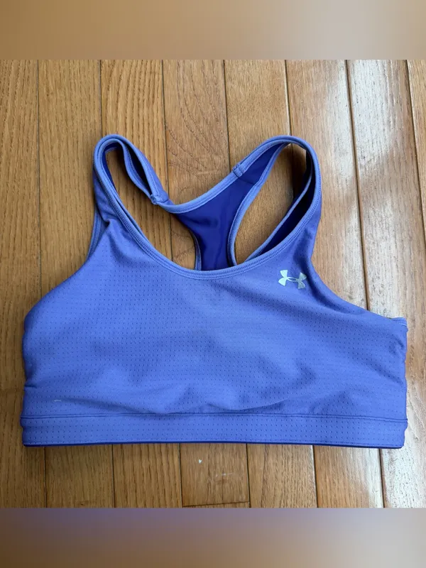 Under Armour Reversible Sports Bra Periwinkle Lavender Purple Mesh Medium M - Image 6