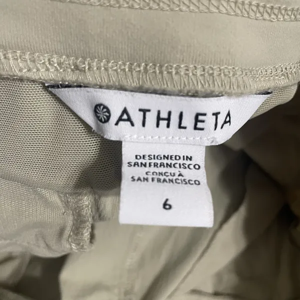 Athleta Tan Jogger‎ Pants Size 6 Zip Pockets Drawstring Waist Athleisure - Image 8