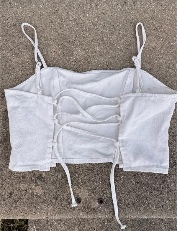 Forever 21 Denim Top Tank Crop Top - Image 2