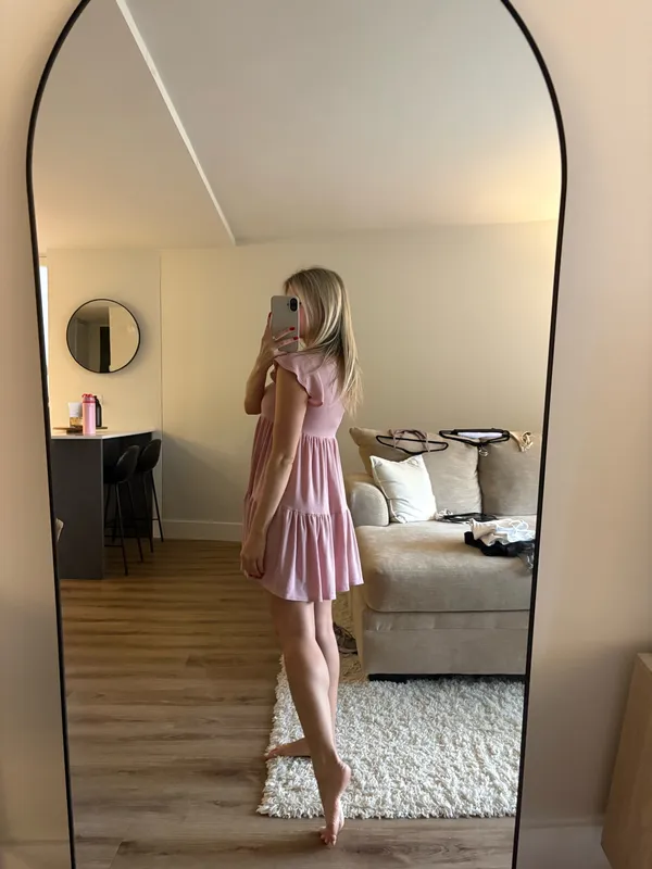 See You Monday Dress Pink Babydoll - Image 2