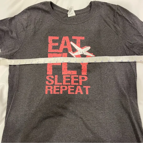 “Eat, Fly, Sleep, Repeat” Aviation Graphic T Shirt - Image 2