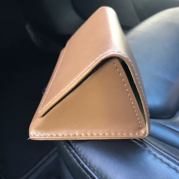 Burberry Leather Sunglass Case Eyeglass Foldover Magnetic Closure Brown - Image 4