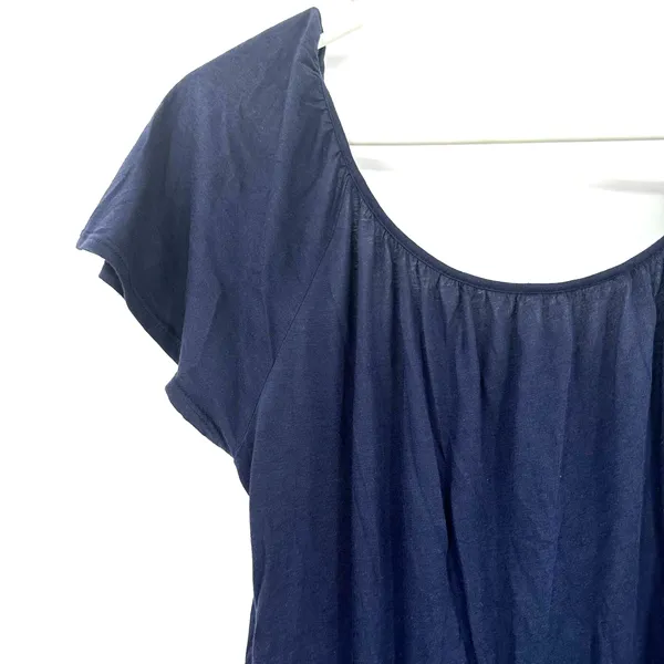 Splendid size small blue short sleeve blouse‎ top shirt tie back supma cotton - Image 3