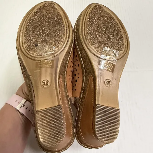 Patrizia By Spring Step Shoes Womens Size 7.5 38 Brown Slingback Wedge Sandals - Image 8