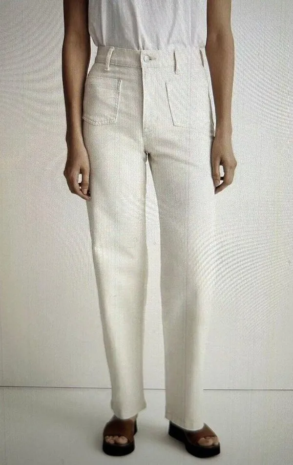 Madewell The Perfect Vintage Wide-Leg Jean w/Patch Pockets Vintage Canvas Sz 32 - Image 2