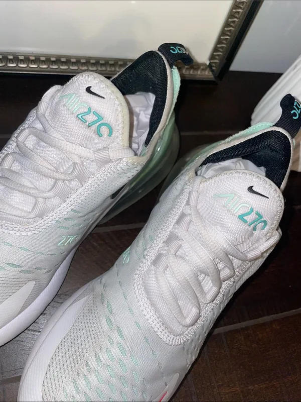 Nike Air Max 270 Sneakers White & Mint Foam Size 7.5 DQ7652-100 - Image 4
