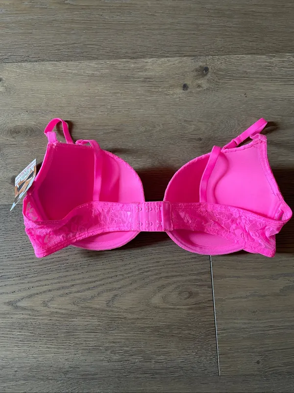 SO Hot Pink Lace Push-Up Bra Size 38C NWT - Image 8