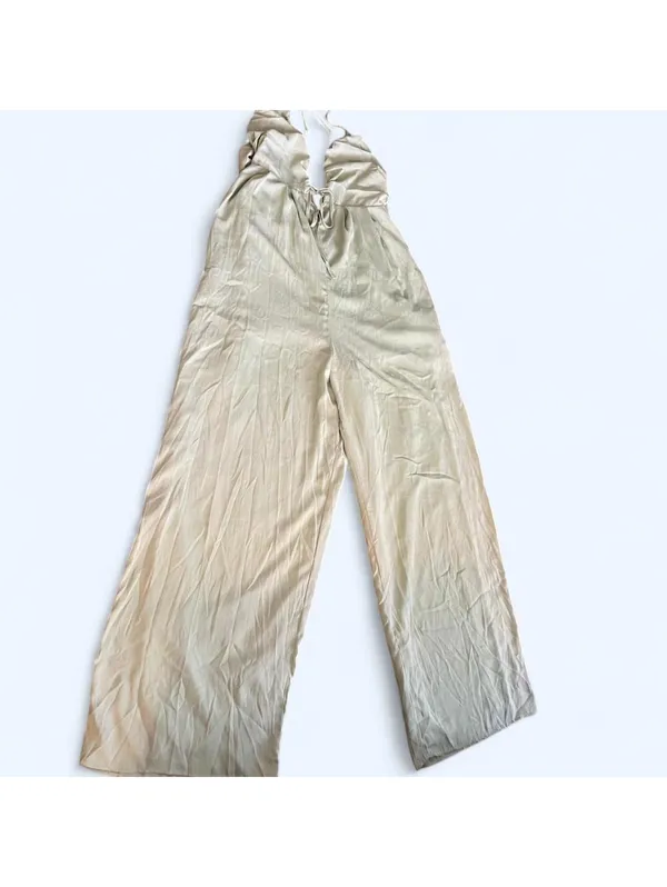 Lulus light sage cottagecore fairy wide leg jumpsuit Size XL - Image 2