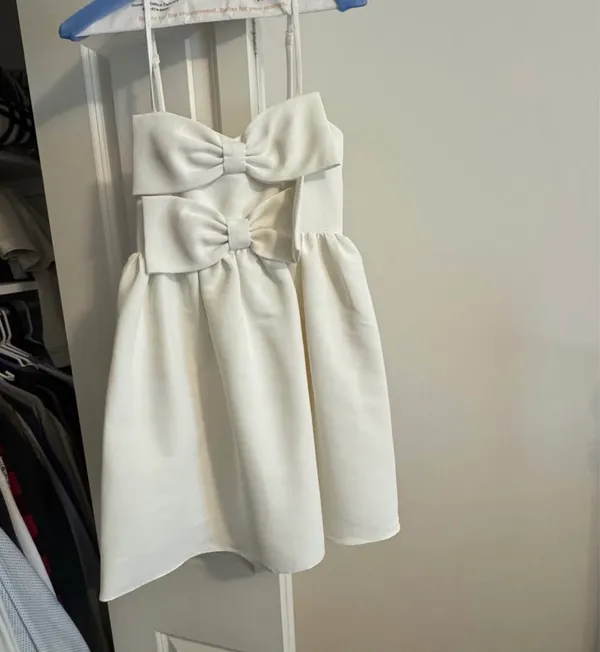 Anthropologie Dress Mini White - Image 3