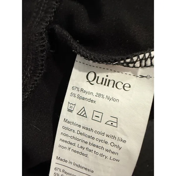 Quince Womens Ultra-Stretch Ponte Straight Leg Pants Black Large 29 Inseam - Image 4