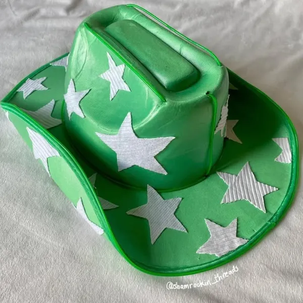 green and white starry Notre Dame cowboy hat - Image 4