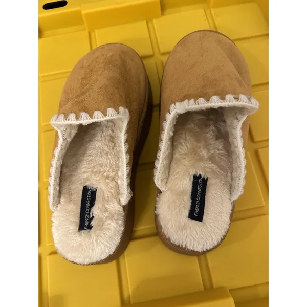 French Connection Chunky Women's Slippers Slip On Platform Brown Size 9/10 - Image 2