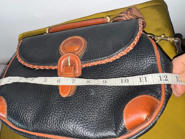 Vintage Dooney & Bourke Black pebble with brown Leather cross body bag - Image 9