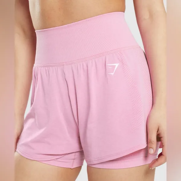 Gymshark • Vital 2 in 1 Workout Shorts Women's Pink High-Waisted Shorts - Image 3