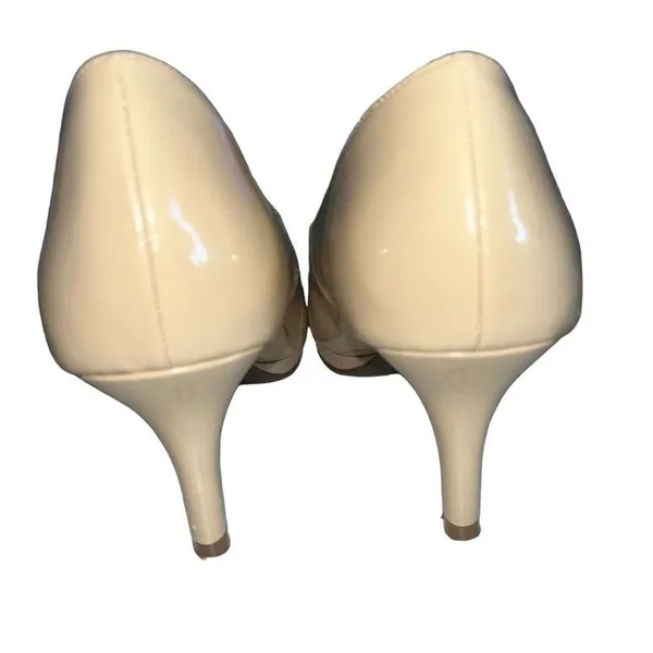 Kelly & Katie Nude Patent Round Toe Platform Pumps‎ Heels Womens Size 8 Beige - Image 5