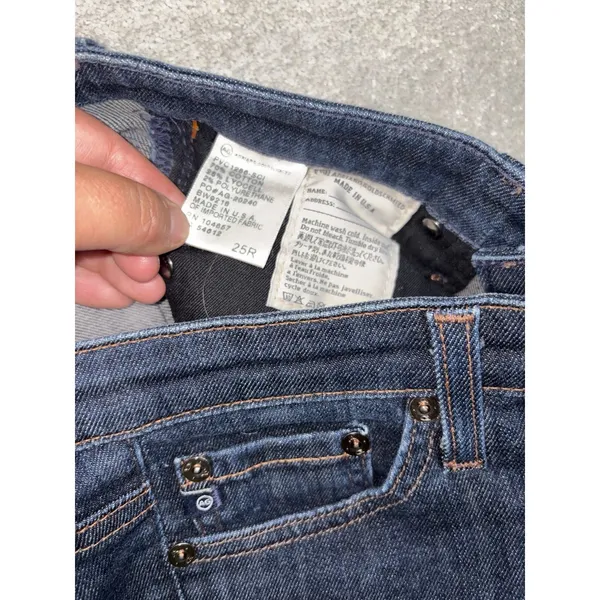adriano goldschmied jeans womens stevie straight dark wash low rise‎ 25r - Image 4
