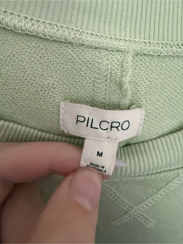 Anthropologie Pilcro The Niki Bubble Sweatshirt Light Green Pastels Crewneck M - Image 4